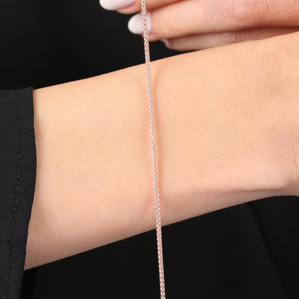 Slim Sparkle Bar Bracelet In Rose Gold