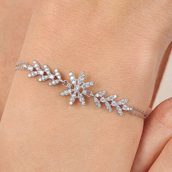 Drop Flower Silver Bracelet